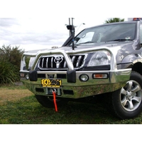 ECB Textura Black BullBar Winch Compatible with Bumper Lights to suit Toyota Prado 120 Series GXL 03/03 - 10/09