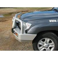 ECB Black Ripple Winch BullBar with Bumper Lights to suit Toyota LandCruiser 100 Series IFS 04/98 - 10/07