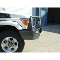 ECB Polished Winch BullBar with Bumper Lights to suit Toyota LandCruiser 76 Series Wagon 03/07 - 08/09