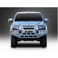 ECB Textura Black BullBar with Bumper Lights to suit Isuzu D-Max 2WD DC/4WD 06/12 - 01/17