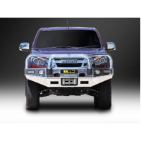 ECB Black Ripple Winch BullBar with Bumper Lights to suit Isuzu D-Max 2WD DC/4WD 06/12 - 01/17