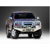 ECB Polished Winch BullBar with Bumper Lights to suit Isuzu D-Max 2WD HIGHRIDE 02/17 - 06/20