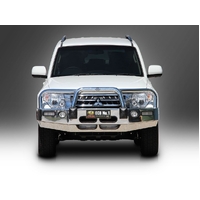 ECB Textura Black BullBar with Bumper Lights to suit Mitsubishi Pajero NX 07/14 - 12/21