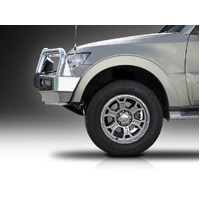 ECB Black Ripple Winch BullBar with Bumper Lights to suit Mitsubishi Pajero NX 07/14 - 12/21
