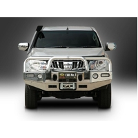 ECB Silver Hammertone Winch BullBar with Bumper Lights to suit Mitsubishi Triton MQ 01/15 - 10/18