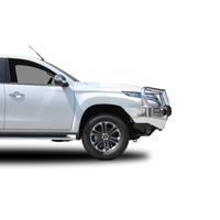 ECB Silver Hammertone BullBar Winch Compatible to suit Mitsubishi Triton MR 11/18 - Onwards