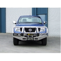 ECB Textura Black Winch BullBar with Bumper Lights to suit Nissan Navara D40 ST-X 05/10 - 11/11