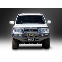 ECB Polished Winch BullBar with Bumper Lights to suit Toyota LandCruiser 200 Series Sahara 03/12 - 10/15