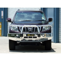 ECB Silver Hammertone BullBar with Bumper Lights to suit Toyota Prado 150 Series Sensor Model 11/09 - 10/13