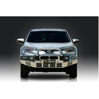 ECB Polished BullBar with Bumper Lights to suit Toyota Rav4 10/15 - 12/18