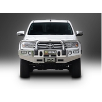 ECB Black Ripple Winch BullBar with Bumper Lights to suit Toyota HiLux SR5 4WD 07/15 - 05/18