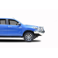ECB Silver Hammertone BullBar with Bumper Lights to suit Toyota HiLux SR5 Wide Cab 05/19 - 07/20