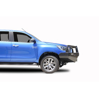 ECB Silver Hammertone Winch BullBar with Bumper Lights to suit Toyota HiLux SR5 Wide Cab 05/19 - 07/20