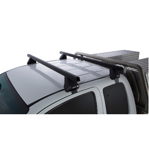 Rhino-Rack JA0186 Heavy Duty 2500 Black 2 Bar Roof Rack for TOYOTA Hilux Gen 7 Extra Cab 2DR Ute (04/2005-09/2015)