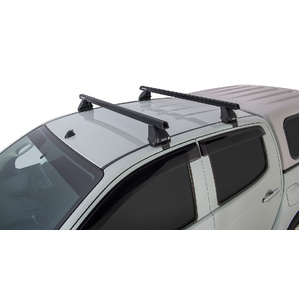 Rhino-Rack JA0199 Heavy Duty 2500 Black 2 Bar Roof Rack for ISUZU D-Max Gen2 TF (LS-U/LS-M/X-Runner) Crew Cab 4DR Ute (01/2012-12/2020)