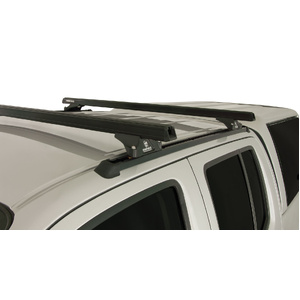 Rhino-Rack JA0662 Heavy Duty RLTP Trackmount Black 2 Bar Roof Rack for NISSAN Navara D40 (RX) Dual Cab 4DR Ute (11/2005-06/2015)