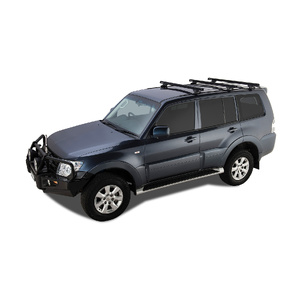 Rhino-Rack JA0672 Heavy Duty RLTP Trackmount Black 3 Bar Roof Rack for MITSUBISHI Pajero NS-NX LWB 4DR 4WD (11/2006-Current)