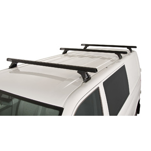 Rhino-Rack JA0829 Heavy Duty RLTF Black 3 Bar Roof Rack for VOLKSWAGEN Transporter Crewvan T6 SWB (Standard Roof) 5DR Van (12/2015-Current)
