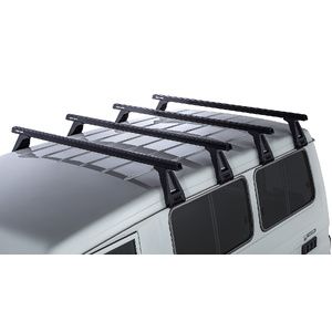 Rhino-Rack JA0852 Heavy Duty RL210 Black 4 Bar Roof Rack for TOYOTA Land Cruiser 78 Series Troop Carrier 2DR 4WD (03/2007-Current)