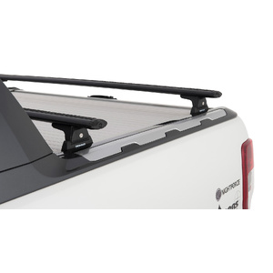 Rhino-Rack JA6218 Vortex RLT600 Black 2 Bar Roof Rack for FORD Ranger Wildtrak PX/PX2/PX3 (Roller Shutter Tracks) 4DR Ute (06/2012-12/2022)