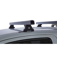Rhino HD RLT600 Trackmount Black 2 Bar Roof Rack for TOYOTA Hilux Gen 7 2dr Ute Extra Cab 4/05 to 9/15