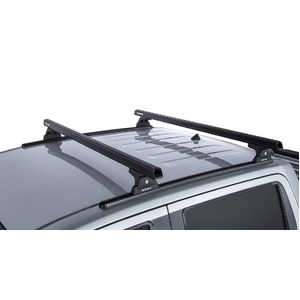 Rhino-Rack JA8356 Heavy Duty RLT600 Trackmount Black 2 Bar Roof Rack for NISSAN Navara (post facelift) NP300 Dual Cab 4DR Ute (01/2021-Current)