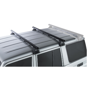 Rhino-Rack JA8564 Heavy Duty RL110 Black 2 Bar Roof Rack for TOYOTA Land Cruiser 79 series 4th Facelift Double Cab 4DR 4WD (01/2023-Current)
