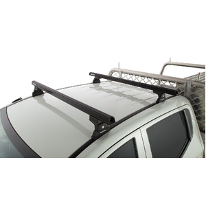 Rhino-Rack JA8630 Heavy Duty RLT600 Ditch Mount Black 2 Bar Roof Rack for MITSUBISHI Triton Gen5 MQ/MR Double Cab 4DR Ute (01/2015-12/2024)