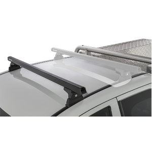 Rhino-Rack JA8808 Heavy Duty RLT600 Ditch Mount Black 1 Bar Roof Rack (Front) for MITSUBISHI Triton Gen5 MQ/MR Extra Cab 2DR Ute (04/2015-Current)
