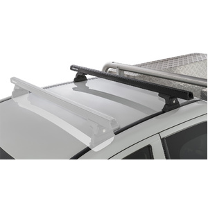 Rhino-Rack JA8812 Heavy Duty RLT600 Ditch Mount Black 1 Bar Roof Rack (Rear) for MITSUBISHI Triton Gen5 MQ/MR Extra Cab 2DR Ute (04/2015-Current)