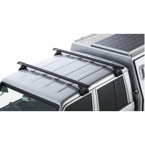 Rhino-Rack JA9217 Vortex RL110 Black 2 Bar Roof Rack for TOYOTA Land Cruiser 79 series 4th Facelift Double Cab 4DR 4WD (01/2023-Current)
