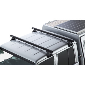 Rhino-Rack Heavy Duty RL110 Black 2 Bar Roof Rack for TOYOTA Land Cruiser 79 series 4th Facelift Double Cab 4DR 4WD (01/2023-Current) - JA9219