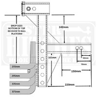 Mister Hitches Adjustable Ball Mount Multi-Use With Top Receiver For Bike Carrier Etc