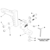 Mister Hitches Ball Mount Raptor 4500Kg Adr Adjustable Long Drop Shank