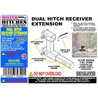 Mister Hitches Dual Hitch Receiver Extension - Solid Shank 3500Kg