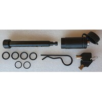 Mister Hitches Locking Hitch Pin With Black Electro Coating + &quot;R&quot; Clip (66-100Mm)