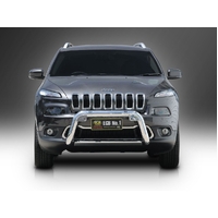 ECB Textura Black Nudge Bar to suit Jeep Cherokee KL Ex TrailHawk 06/14 - 12/18