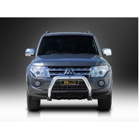 ECB Silver Hammertone Nudge Bar to suit Mitsubishi Pajero NW 10/11 - 06/14