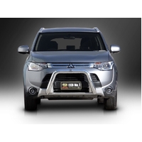 ECB Silver Hammertone Nudge Bar to suit Mitsubishi Outlander ZJ 01/14 - 12/14