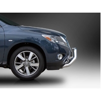 ECB Silver Hammertone Nudge Bar to suit Nissan Pathfinder R52 Ex HYBRID 10/13 - 11/16