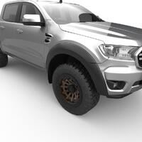 EGR Fender Flares Rear Only to suit Ford Ranger PX 2011 - 2022 PX1 (Ultra Matte Black Unpainted Smooth)