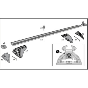 Prorack Heavy Duty Bars 150cm (Silver)