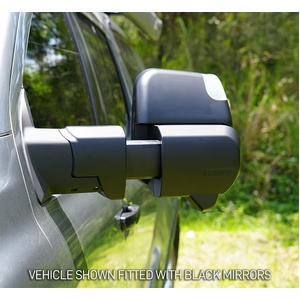 MSA 4x4 Power Fold Towing Mirrors for Holden Colorado 2012 - 2020 (Black, Electric, Indicators, Power Fold)