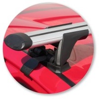 Prorack Silver 2 Bar Aero Through Bar kit to suit Toyota Aqua 5dr Hatch (2012 - 2019)