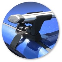 Prorack Silver 2 Bar Aero Through Bar kit to suit Kia Rio 5dr Hatch (2011 - 2016)