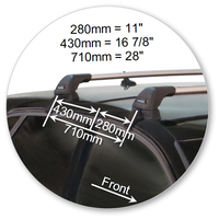 Yakima Black 2 Bar Roof Rack - Audi A3/S3/RS3 Sportback 5dr Hatch 9/13 - 7/16 (S25Y &amp; K721)