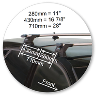 Yakima Black 2 Bar Roof Rack - Audi A3/S3/RS3 Sportback 5dr Hatch 9/13 - 7/16 (S15Y &amp; K721)