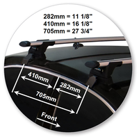 Yakima Black 2 Bar Roof Rack - Audi A3/S3/RS3  4dr Sedan 8/13 - 7/16 (S16Y &amp; K727)