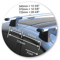 Yakima Silver 2 Bar Roof Rack - BMW 3 Series GT 5dr Hatch 1/13 - On (S16Y &amp; K571)