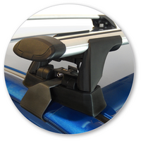 Prorack Silver 2 Bar Aero Through Bar kit to suit Toyota Yaris 5dr Hatch (2011 - 2014)